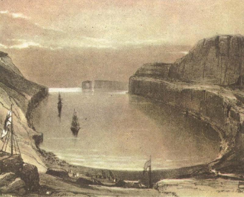 william r clark ross och andra sydpolsforskare pa 1800 talet utnyttijade fulviken pa den ensliga on kerguelen, ca 2000 km norr am antarktis. oil painting image